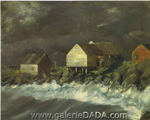 Robert Henri, Derricks on the North River Fine Art Reproduction Oil Painting