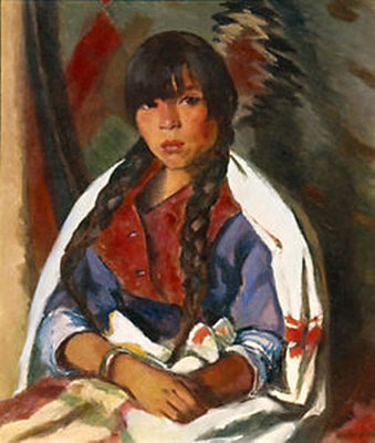 Robert Henri, Indian Girl of New Mexico Fine Art Reproduction Oil Painting
