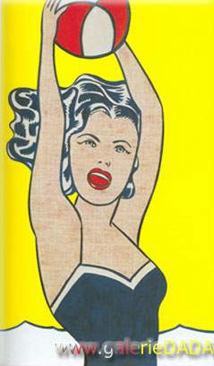 Roy Lichtenstein, Girl with a Ball Fine Art Reproduction Oil Painting