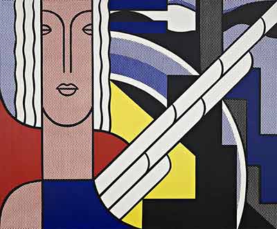 Roy Lichtenstein, Modern Painting with Classic Head Fine Art Reproduction Oil Painting