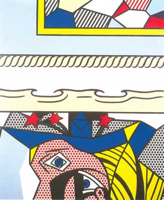 Roy Lichtenstein, Two Paintings with Dado Fine Art Reproduction Oil Painting