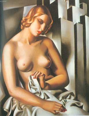 Tamara de Lempicka, Nude with Buildings Fine Art Reproduction Oil Painting