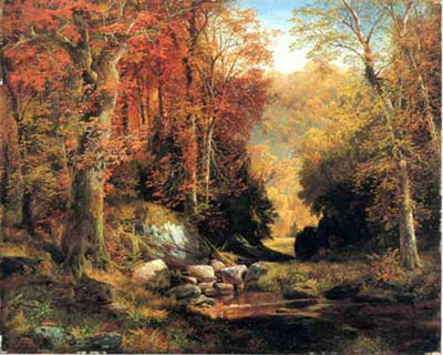 Thomas Moran, Cresheim Glen, Wissahickon, Autumn Fine Art Reproduction Oil Painting