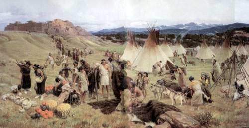 Tom Lovell, Pecos Pueblo About 1500 Fine Art Reproduction Oil Painting