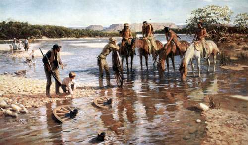 Tom Lovell, The Wheel Soakers Fine Art Reproduction Oil Painting