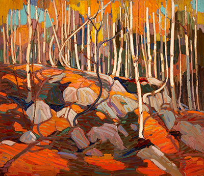Birch Grove, Autumn - Tom Tom, Fine Art Reproduction Oil Painting