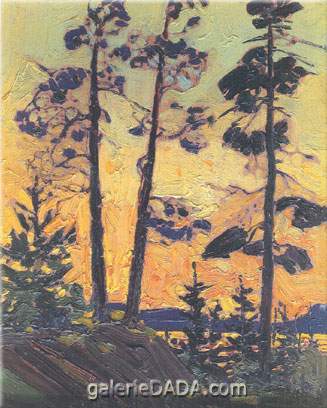 Tom Thomson, Pine Trees at Sunset Fine Art Reproduction Oil Painting