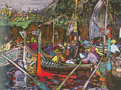 Vasilii Kandinsky, Song of the Volga Fine Art Reproduction Oil Painting