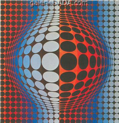 Victor Vasarely, Vega-Wa-3 Fine Art Reproduction Oil Painting