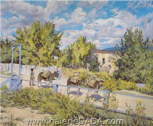 Walter Ufer, Down a Hillside in Taos Fine Art Reproduction Oil Painting