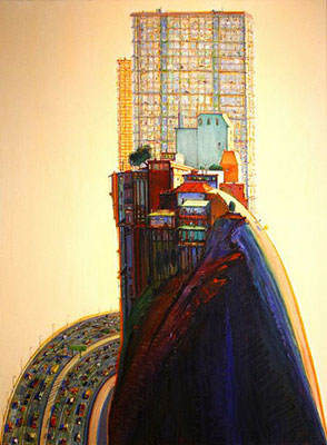 Wayne Thiebaud, Apartment Hill Fine Art Reproduction Oil Painting