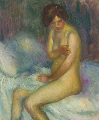 William Glackens, Nude with Apple Fine Art Reproduction Oil Painting