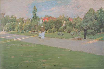 William Merritt Chase, An Early Stroll in the Park Fine Art Reproduction Oil Painting