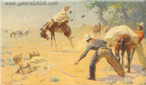 William Robinson Leigh, Bucking the Load Fine Art Reproduction Oil Painting