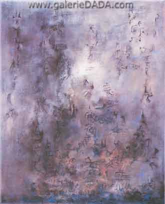 Zao Wou-Ki, Sunlit Pavilion Fine Art Reproduction Oil Painting
