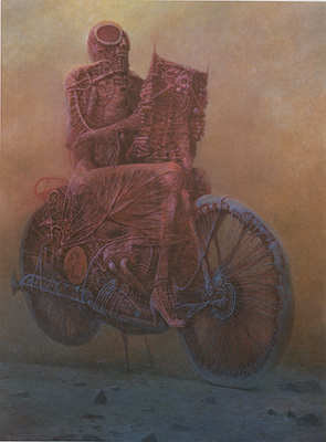 Zdzislaw Beksinski, Motorbike Rider Fine Art Reproduction Oil Painting