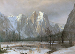 Albert Bierstadt, Cathedral Rocks, Yosemite Valley, California Fine Art Reproduction Oil Painting