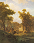 Albert Bierstadt, Indian Encampment, Shoshone Village Fine Art Reproduction Oil Painting