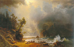 Albert Bierstadt, Puget sound on the Pacific Coast Fine Art Reproduction Oil Painting