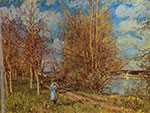 Alfred Sisley, The Small Meadows in Spring Fine Art Reproduction Oil Painting