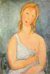 Amedeo Modigliani, Girl in a White Chemise Fine Art Reproduction Oil Painting