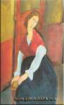 Amedeo Modigliani, Jeanne Hebuterne a Door in the Background Fine Art Reproduction Oil Painting