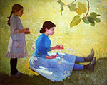 Aristride Maillol, The Little Girl Crowned Fine Art Reproduction Oil Painting