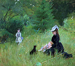 Berthe Morisot, In the Grass Fine Art Reproduction Oil Painting