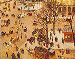 Camille Pissarro, Place de Theatre, Francais Fine Art Reproduction Oil Painting