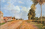 Camille Pissarro, The Road to Rocquecourt Fine Art Reproduction Oil Painting