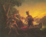 Carl Wimar, The Abduction of Daniel Boone's Daughter Fine Art Reproduction Oil Painting