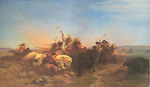Carl Wimar, The Buffalo Hunt Fine Art Reproduction Oil Painting