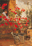 Childe Hassam, Geraniums Fine Art Reproduction Oil Painting