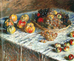 Claude Monet, Still Life: Apples and Grapes Fine Art Reproduction Oil Painting