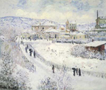 Claude Monet, View of Argenteuil, Snow Fine Art Reproduction Oil Painting