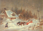 Cornelius Krieghoff, The Blizzard Fine Art Reproduction Oil Painting