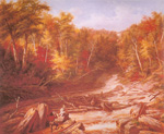Cornelius Krieghoff, The Falls of the Little Shawinigan Fine Art Reproduction Oil Painting