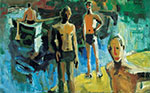 David  Park, Four Men Fine Art Reproduction Oil Painting
