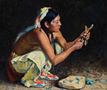 Eanger Irving Couse,  The Turquoise Bead Driller  Fine Art Reproduction Oil Painting
