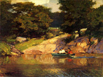 Edward Henry Potthast, Boating in Central Park Fine Art Reproduction Oil Painting