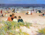 Edward Henry Potthast,  By the Shore Fine Art Reproduction Oil Painting