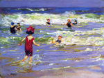 Edward Henry Potthast, Little Sea Bather Fine Art Reproduction Oil Painting