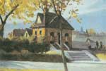 Edward Hopper, Small Town Station Fine Art Reproduction Oil Painting
