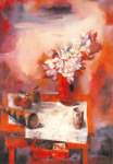 Enrique Grau, Still Life in Red Fine Art Reproduction Oil Painting
