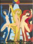 Ernst Ludwig Kirchner, Color Dance II Fine Art Reproduction Oil Painting