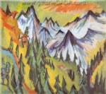 Ernst Ludwig Kirchner, Mountain Peaks Fine Art Reproduction Oil Painting