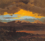Frederic Edwin Church, Sunset across the Hudson Valley Fine Art Reproduction Oil Painting