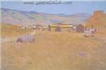 Frederic Remington, A Mining Town Wyoming Fine Art Reproduction Oil Painting