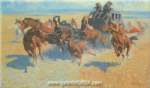 Frederic Remington, Downing the Nigh Leader Fine Art Reproduction Oil Painting