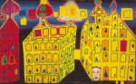 Friedensreich Hundertwasser, Yellow Houses Fine Art Reproduction Oil Painting